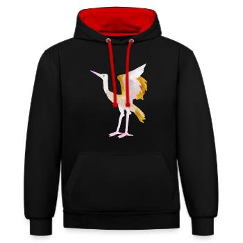 grue - Sweat à capuche contrasté - noir/rouge - Devant - Anna (173cm) & Nico (186cm)