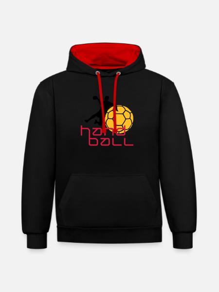 handball_i_3c - Contrast hoodie - black/red