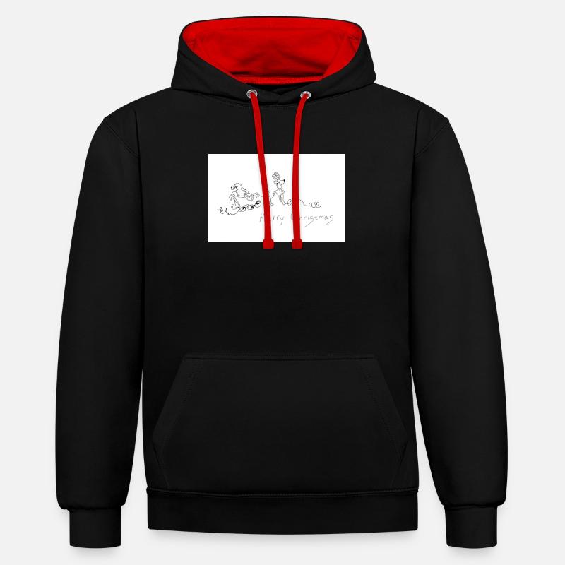 best basic ideas - Kontrast-Hoodie - Schwarz/Rot
