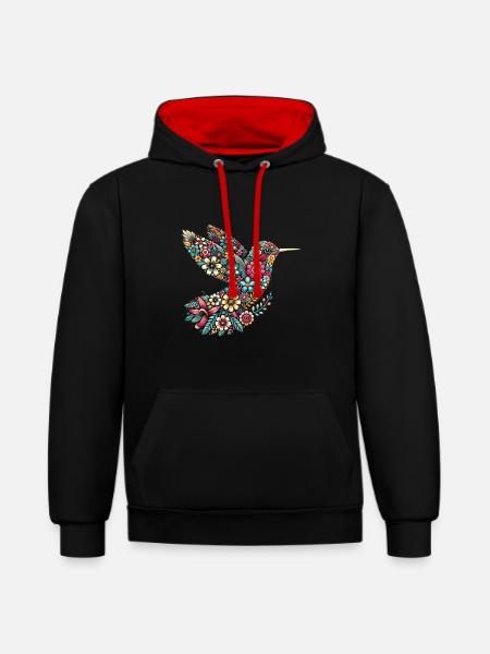 Exotic - Contrast hoodie - black/red