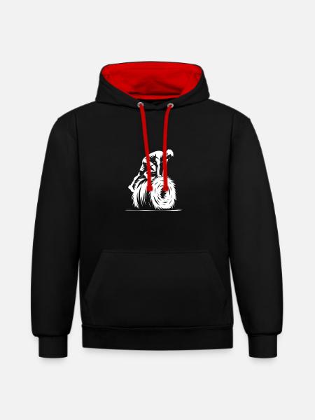Hindernislauf Überwinden des Strohballens - Kontrast-Hoodie - Schwarz/Rot