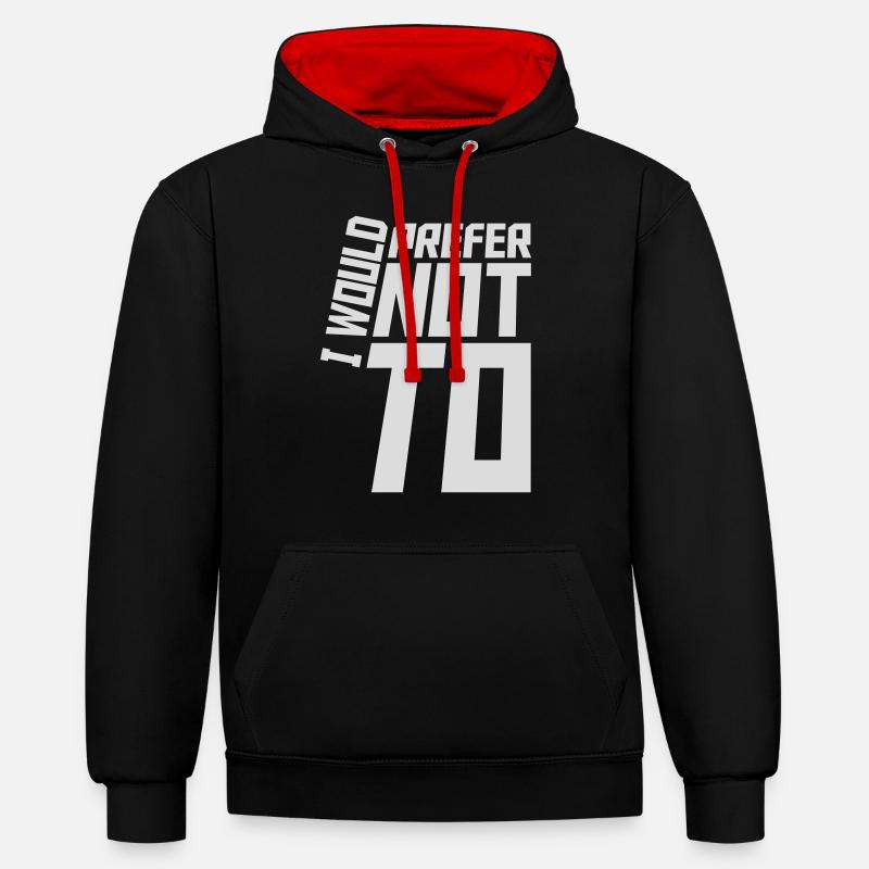 Je préfère ne pas - Sweat à capuche contrasté - noir/rouge