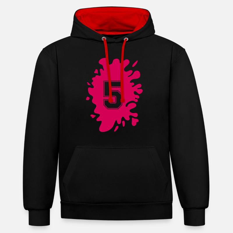 Blobs 5 - Sweat à capuche contrasté - noir/rouge