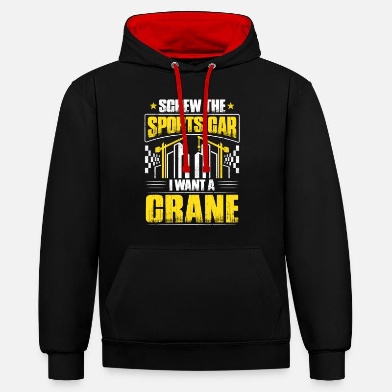 Grutier grutier Grue Grue - Sweat à capuche contrasté - noir/rouge