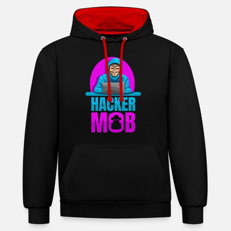 Programmer Coder Software Developer - Contrast hoodie - black/red