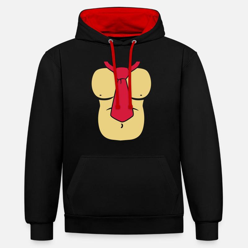 Ape Body - Sweat à capuche contrasté - noir/rouge