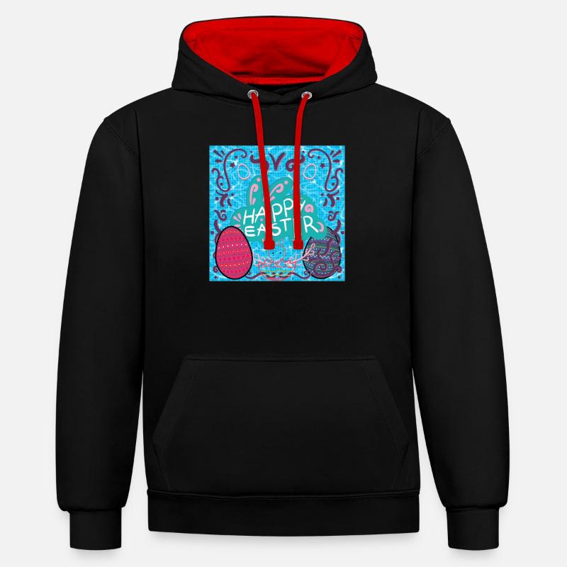 Joyeux Noël, Noël - Sweat à capuche contrasté - noir/rouge