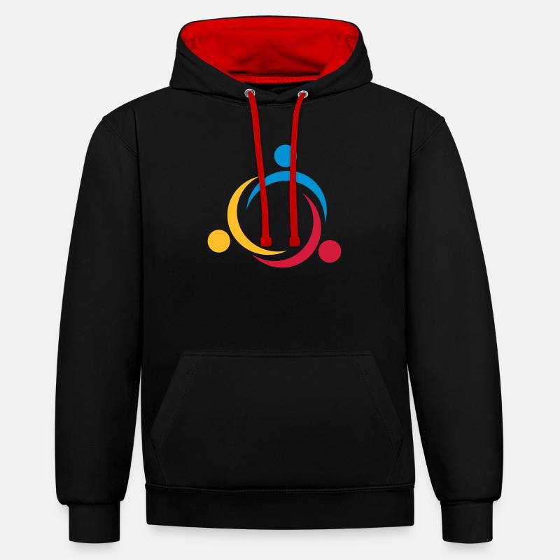 6061912 120363571 diversity2 - Sweat à capuche contrasté - noir/rouge