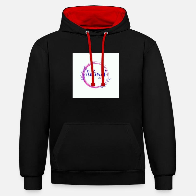 rainbow butterfly créa - Sweat à capuche contrasté - noir/rouge