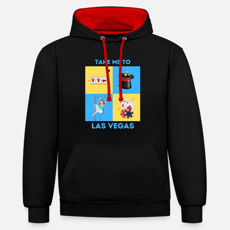 EMMÈNE-MOI À LAS VEGAS - Sweat à capuche contrasté - noir/rouge