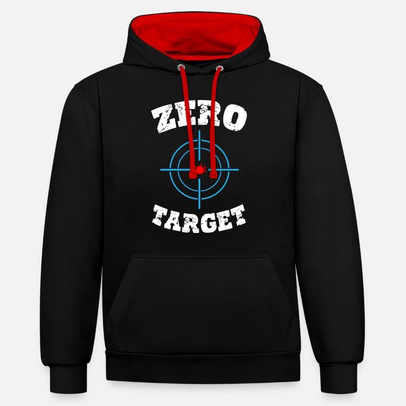 Zéro tir - Tireur d’élite - Sweat à capuche contrasté - noir/rouge