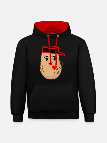 Hearty Potato Potato Vegetable Fantasy - Contrast hoodie - black/red
