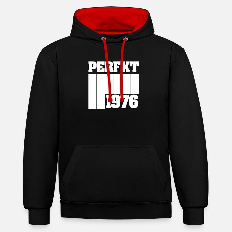 Unique 1976 - Sweat à capuche contrasté - noir/rouge