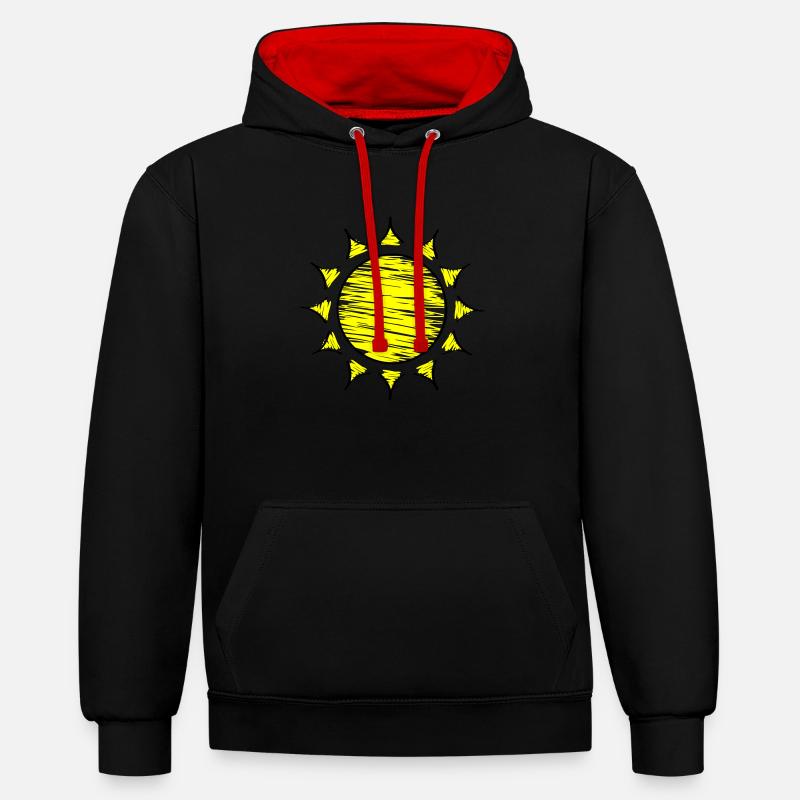 Dim 01 - Sweat à capuche contrasté - noir/rouge