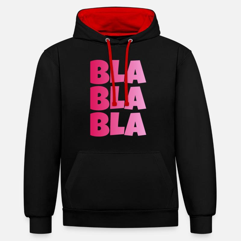 BLA BLA BLAS - Sweat à capuche contrasté - noir/rouge