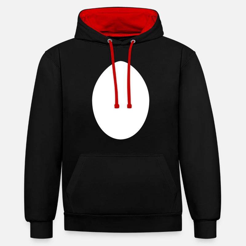 Œuf de Pâques blanc - Sweat à capuche contrasté - noir/rouge