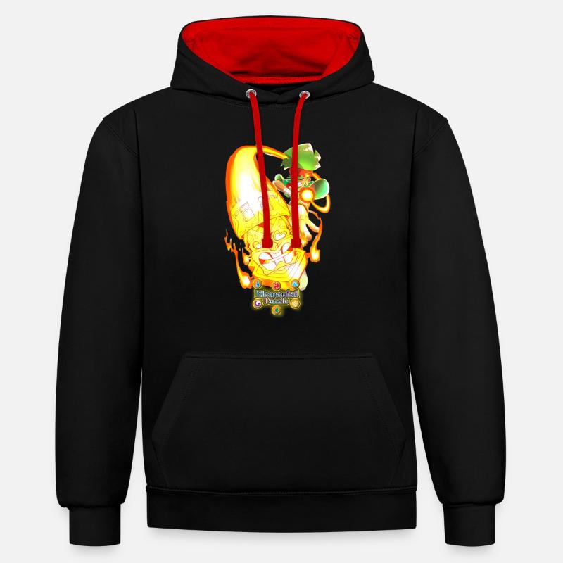Ikit invoque Tiki Skate ! - Sweat à capuche contrasté - noir/rouge