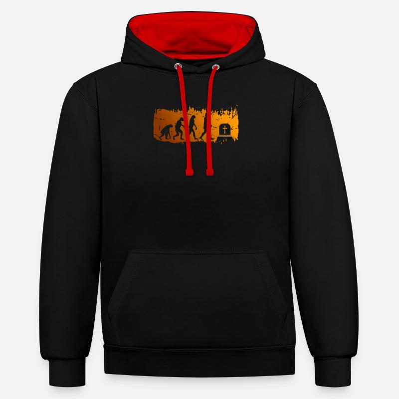 Evolution Undertaker Shirt Cadeau - Sweat à capuche contrasté - noir/rouge