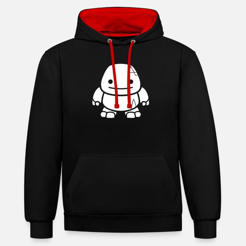 golem - Sweat à capuche contrasté - noir/rouge