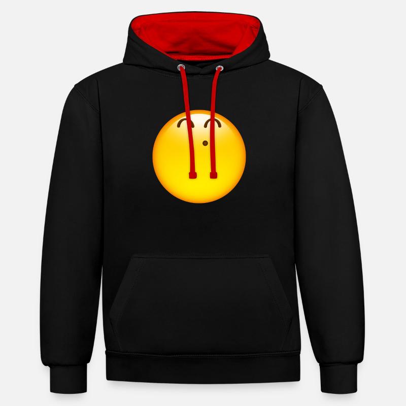 Smiley Glossy Happy Whistle - Sweat à capuche contrasté - noir/rouge