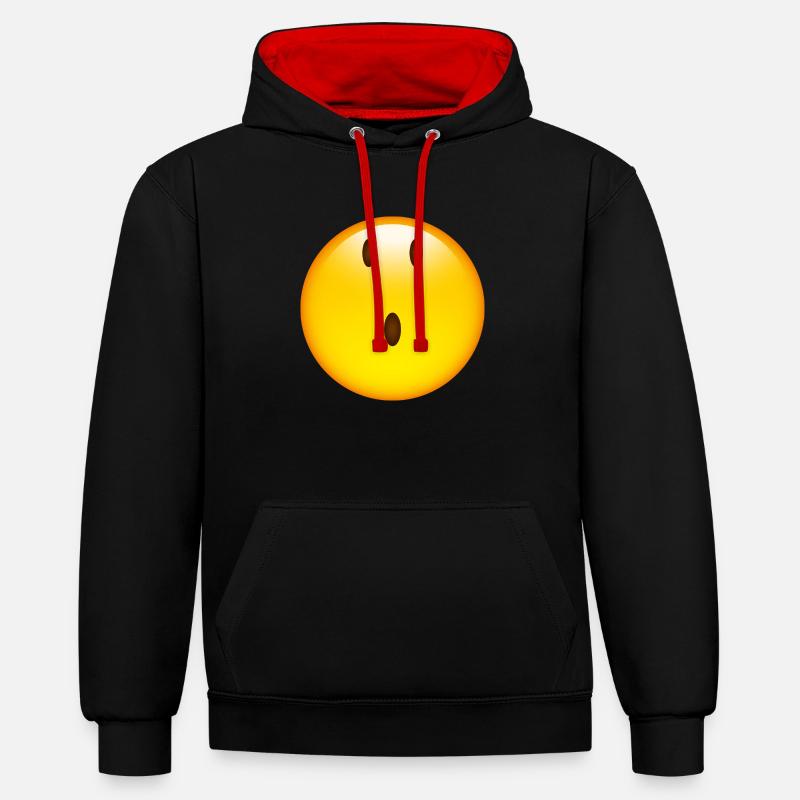Smiley Glossy Speechless - Sweat à capuche contrasté - noir/rouge