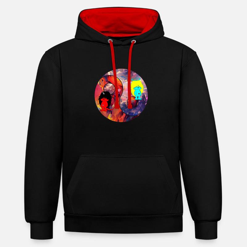 Équilibre impossible - Sweat à capuche contrasté - noir/rouge
