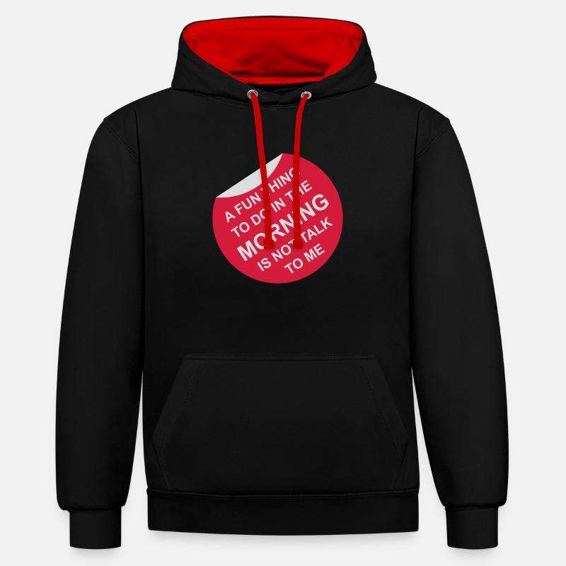 ne me parle pas - Sweat à capuche contrasté - noir/rouge