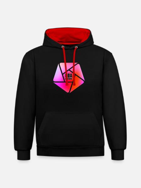 GOA LOVE - Kontrast-Hoodie - Schwarz/Rot