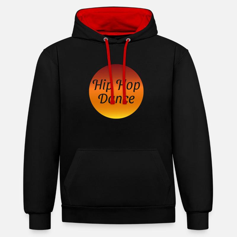Danse Musique de danse - Sweat à capuche contrasté - noir/rouge