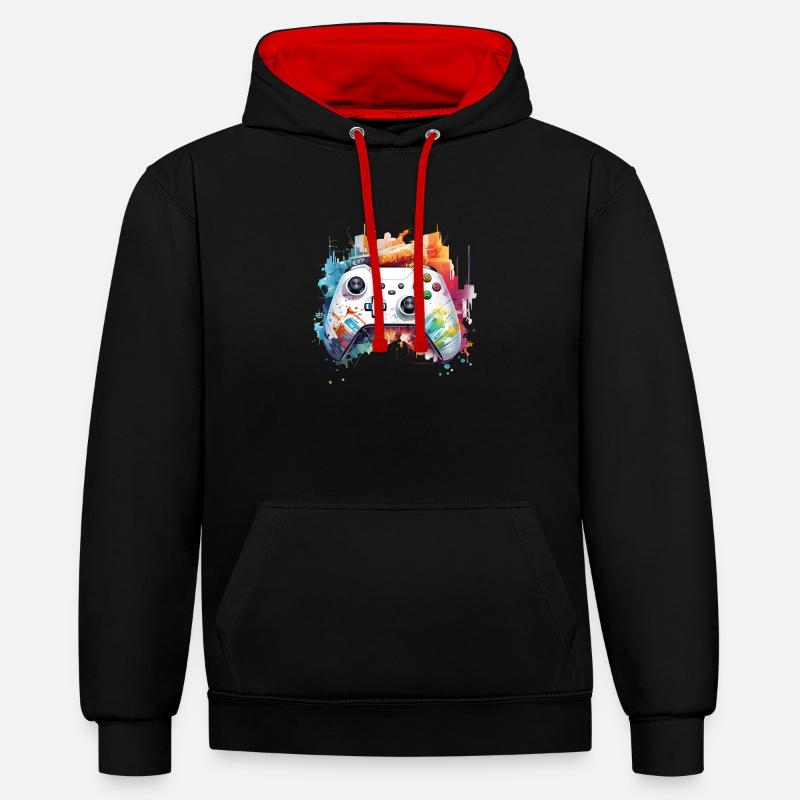 Master Controller - Einzigartiges Design! - Kontrast-Hoodie - Schwarz/Rot