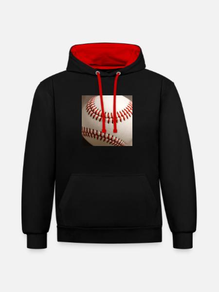 Baseball - Contrast hoodie - black/red