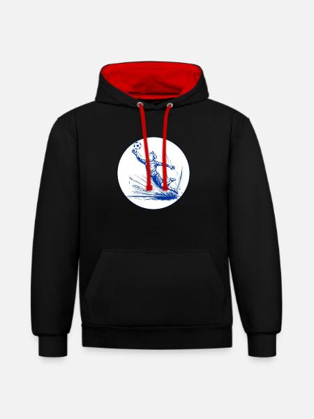 Goalkeeper (blue and white) - Contrast hoodie - black/red
