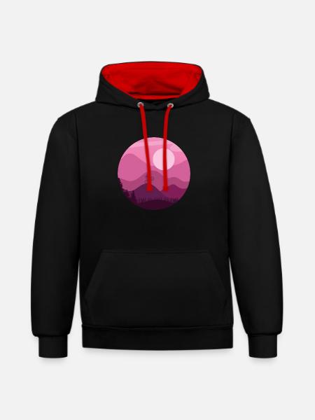 Mountain Biker - Contrast hoodie - black/red