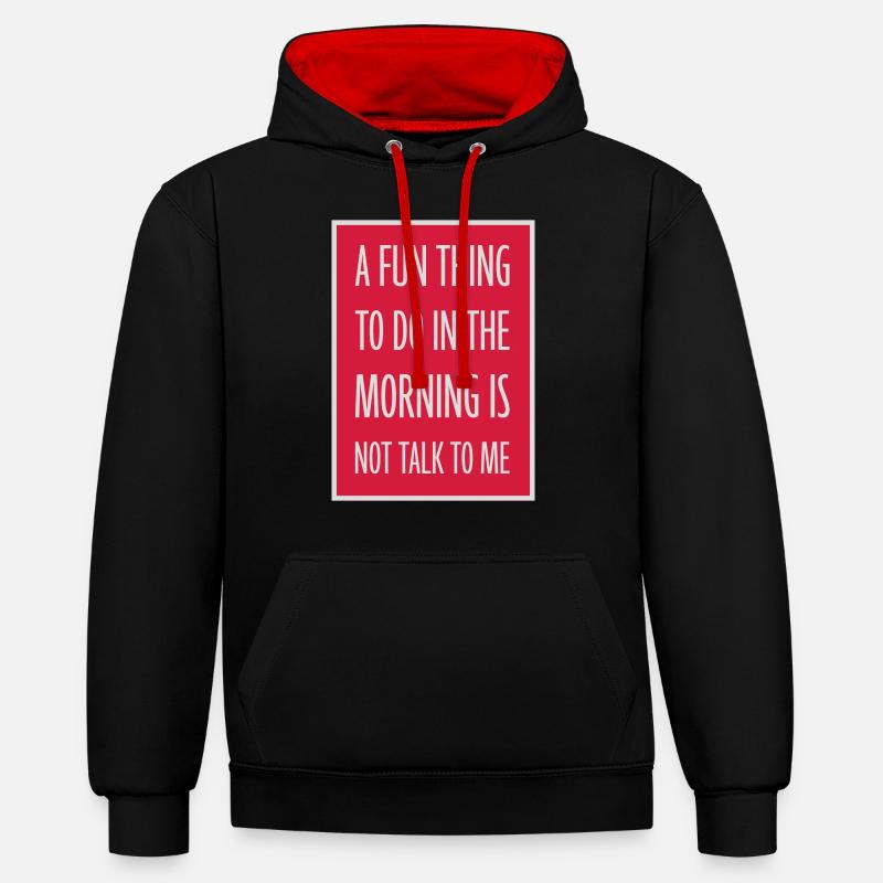 ne me parle pas - Sweat à capuche contrasté - noir/rouge