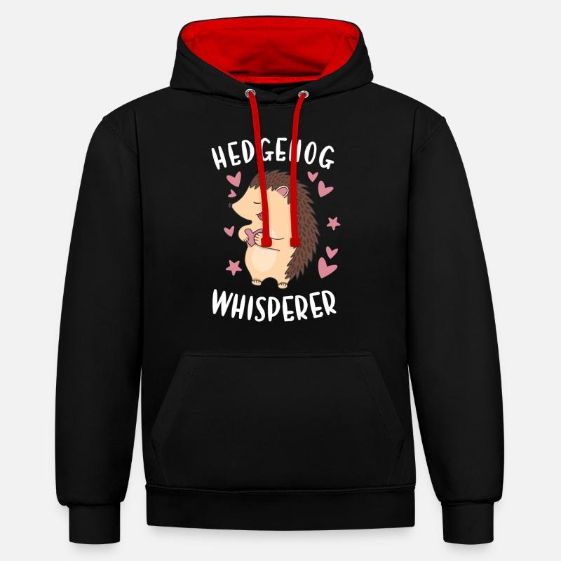 Hedgie Hérisson Whisperer Hérisson - Sweat à capuche contrasté - noir/rouge