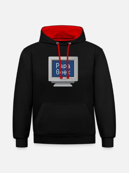 CRT Design - Geek Dad - Contrast hoodie - black/red