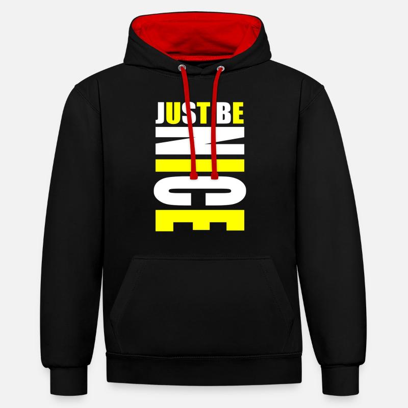 Sois juste gentil jaune - Sweat à capuche contrasté - noir/rouge