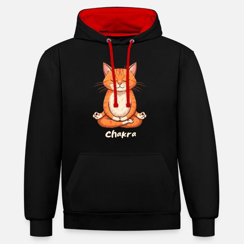 Chakra - Sweat à capuche contrasté - noir/rouge