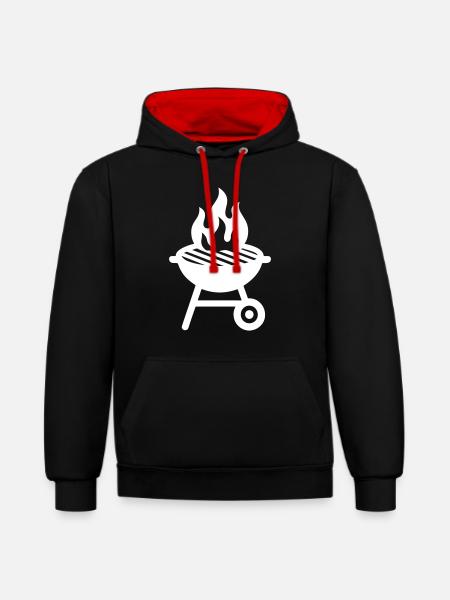 Grill Icon - Contrast hoodie - black/red