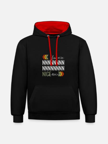 You are nice - Contrast hoodie - black/red