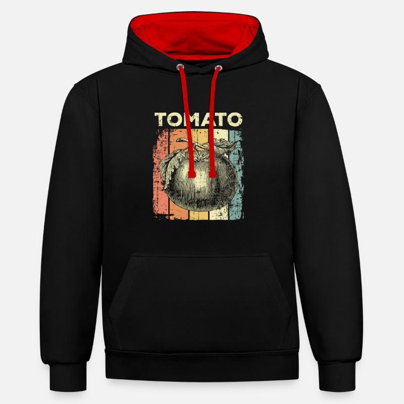 Tomate - Sweat à capuche contrasté - noir/rouge