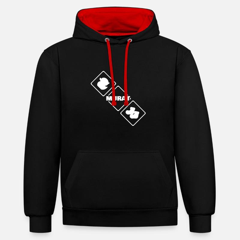 Naissance de Murat - Sweat à capuche contrasté - noir/rouge