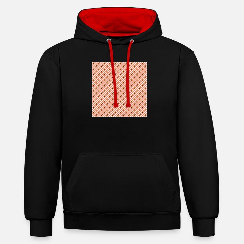 Fruchthals Gator gestreifte Pfirsiche - Kontrast-Hoodie - Schwarz/Rot