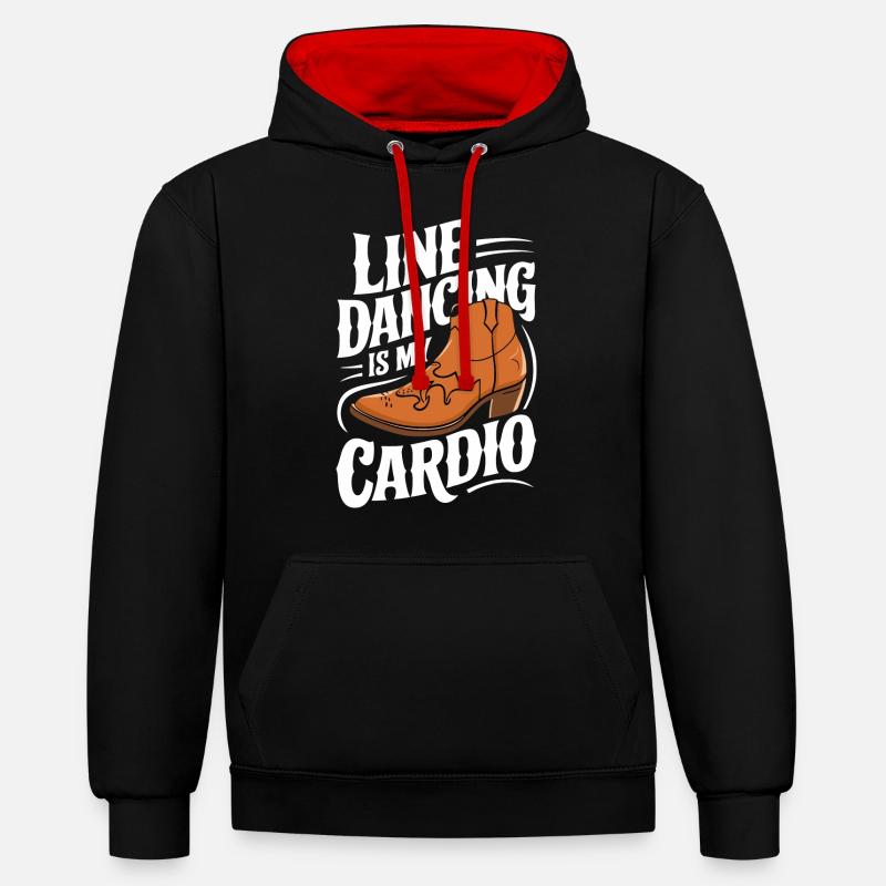 Danse en ligne Danseurs - Sweat à capuche contrasté - noir/rouge