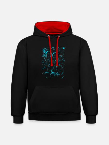 Chutullu - Lovecraft / Abstract Horror - Contrast hoodie - black/red
