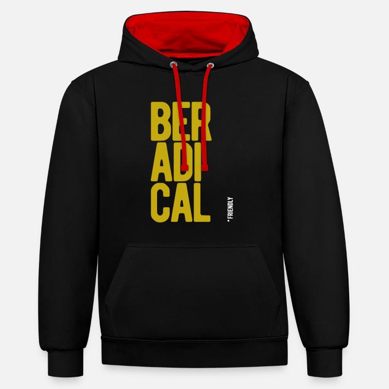 ThinkBick 94 - Kontrast-Hoodie - Schwarz/Rot