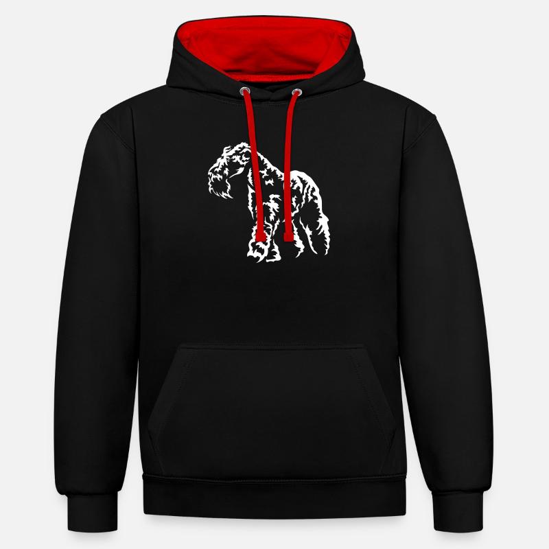Kerry Blue Terrier « Édition Noire » - Sweat à capuche contrasté - noir/rouge