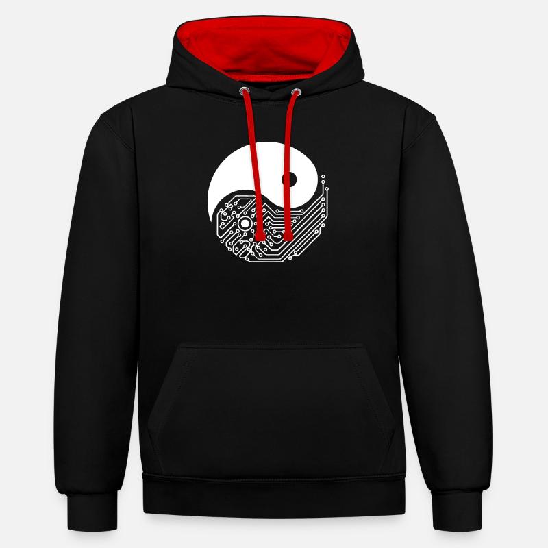 Machine Learning Deep Learning and AI ML Engineer - Contrast hoodie - black/red
