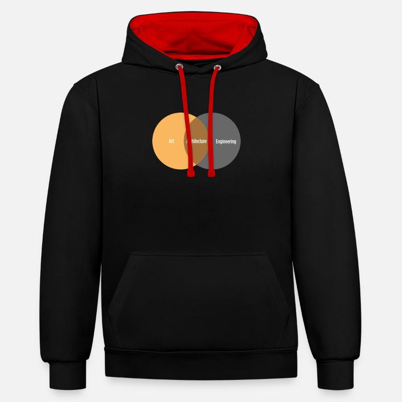 Dites architecte - Sweat à capuche contrasté - noir/rouge