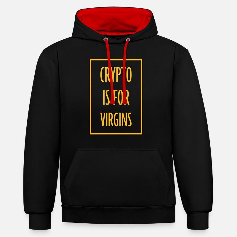 Crypto est pour les vierges - Sweat à capuche contrasté - noir/rouge